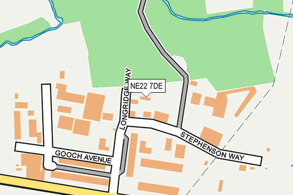 NE22 7DE map - OS OpenMap – Local (Ordnance Survey)