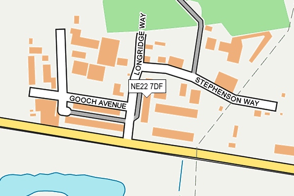 NE22 7DF map - OS OpenMap – Local (Ordnance Survey)
