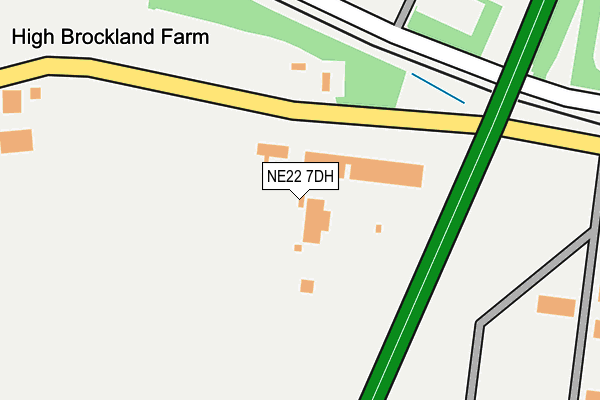 NE22 7DH map - OS OpenMap – Local (Ordnance Survey)