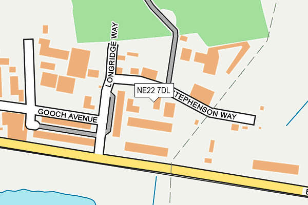NE22 7DL map - OS OpenMap – Local (Ordnance Survey)