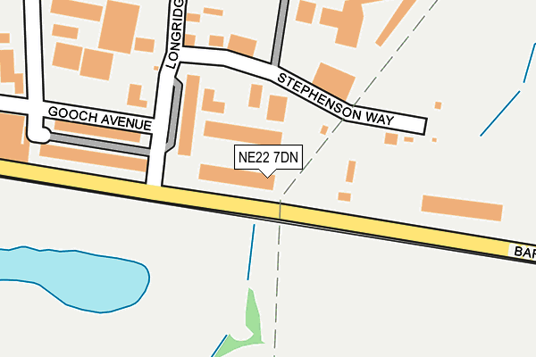 NE22 7DN map - OS OpenMap – Local (Ordnance Survey)