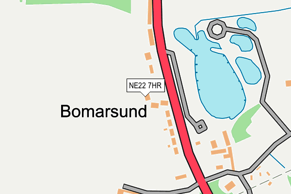 NE22 7HR map - OS OpenMap – Local (Ordnance Survey)