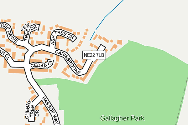NE22 7LB map - OS OpenMap – Local (Ordnance Survey)