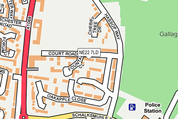NE22 7LD map - OS OpenMap – Local (Ordnance Survey)