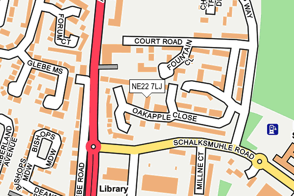 NE22 7LJ map - OS OpenMap – Local (Ordnance Survey)