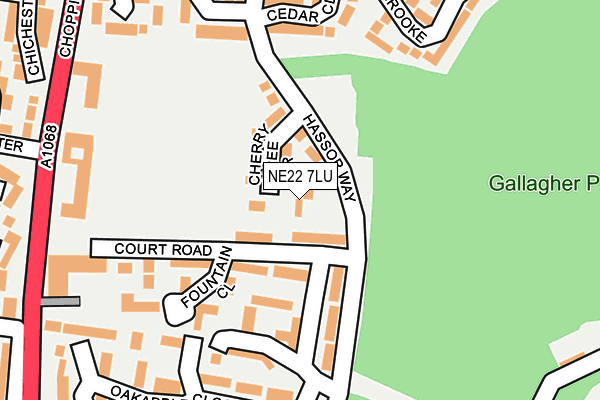 NE22 7LU map - OS OpenMap – Local (Ordnance Survey)