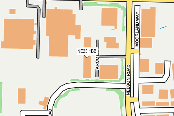 NE23 1BB map - OS OpenMap – Local (Ordnance Survey)