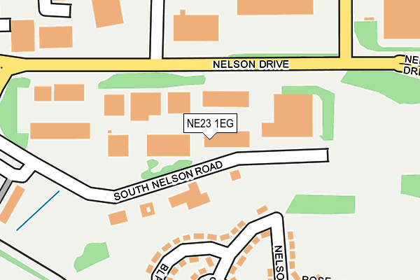 NE23 1EG map - OS OpenMap – Local (Ordnance Survey)