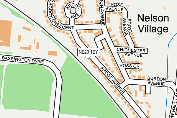 NE23 1EY map - OS OpenMap – Local (Ordnance Survey)