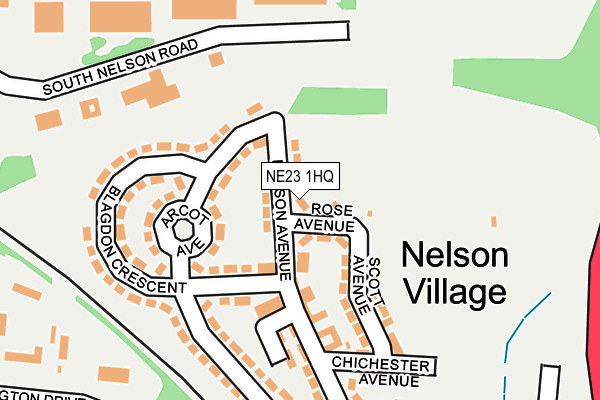 NE23 1HQ map - OS OpenMap – Local (Ordnance Survey)