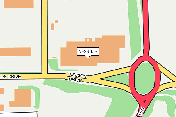 NE23 1JR map - OS OpenMap – Local (Ordnance Survey)