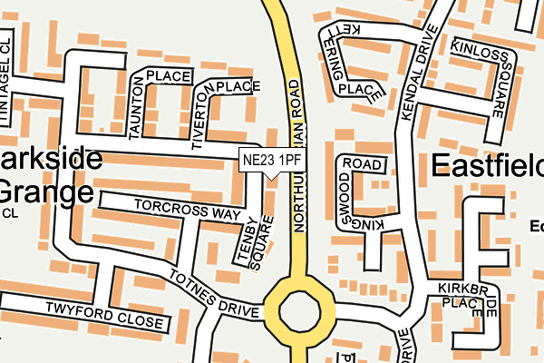 NE23 1PF map - OS OpenMap – Local (Ordnance Survey)