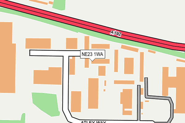 NE23 1WA map - OS OpenMap – Local (Ordnance Survey)