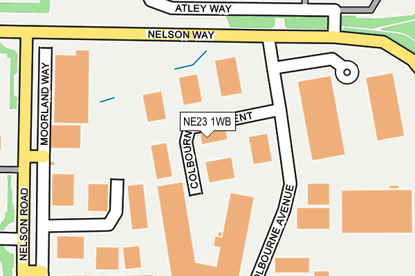 NE23 1WB map - OS OpenMap – Local (Ordnance Survey)