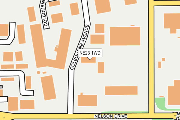NE23 1WD map - OS OpenMap – Local (Ordnance Survey)