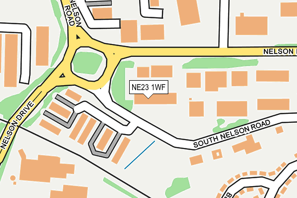 NE23 1WF map - OS OpenMap – Local (Ordnance Survey)