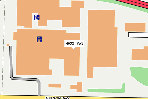 NE23 1WG map - OS OpenMap – Local (Ordnance Survey)