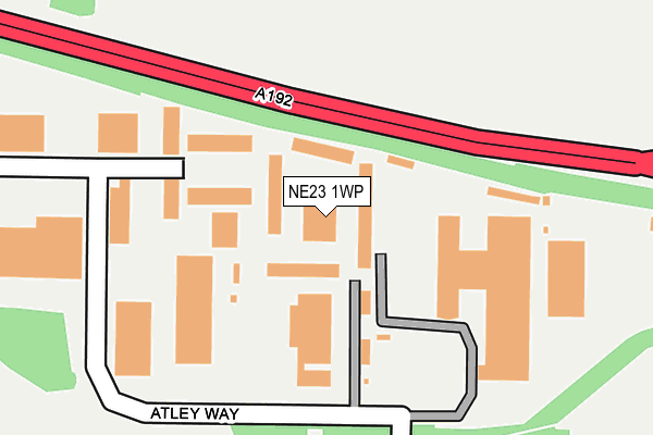 NE23 1WP map - OS OpenMap – Local (Ordnance Survey)