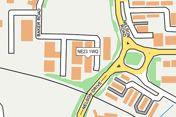 NE23 1WQ map - OS OpenMap – Local (Ordnance Survey)