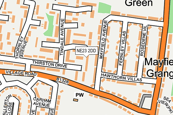 NE23 2DD map - OS OpenMap – Local (Ordnance Survey)