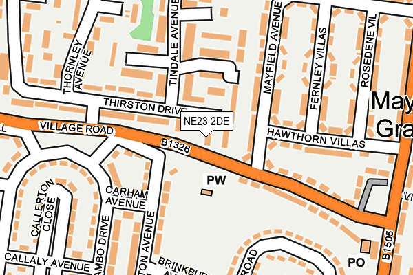 NE23 2DE map - OS OpenMap – Local (Ordnance Survey)