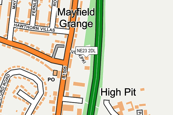 NE23 2DL map - OS OpenMap – Local (Ordnance Survey)