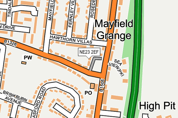 NE23 2EF map - OS OpenMap – Local (Ordnance Survey)