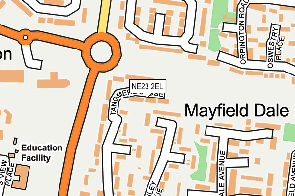 NE23 2EL map - OS OpenMap – Local (Ordnance Survey)
