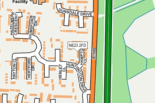 NE23 2FD map - OS OpenMap – Local (Ordnance Survey)
