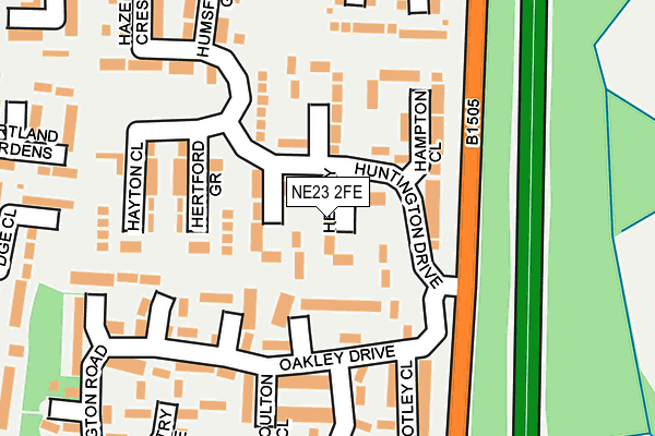 NE23 2FE map - OS OpenMap – Local (Ordnance Survey)