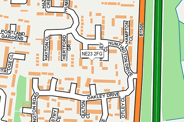 NE23 2FG map - OS OpenMap – Local (Ordnance Survey)