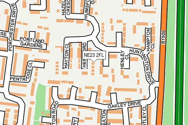 NE23 2FL map - OS OpenMap – Local (Ordnance Survey)