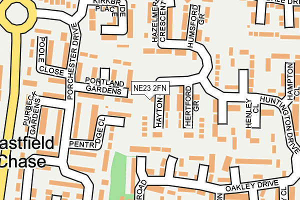 NE23 2FN map - OS OpenMap – Local (Ordnance Survey)