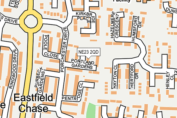 NE23 2QD map - OS OpenMap – Local (Ordnance Survey)