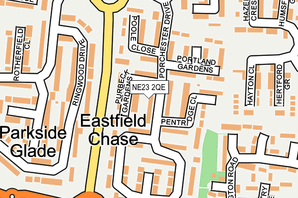 NE23 2QE map - OS OpenMap – Local (Ordnance Survey)