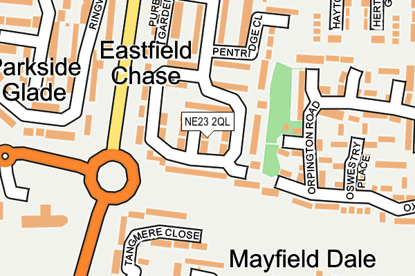 NE23 2QL map - OS OpenMap – Local (Ordnance Survey)