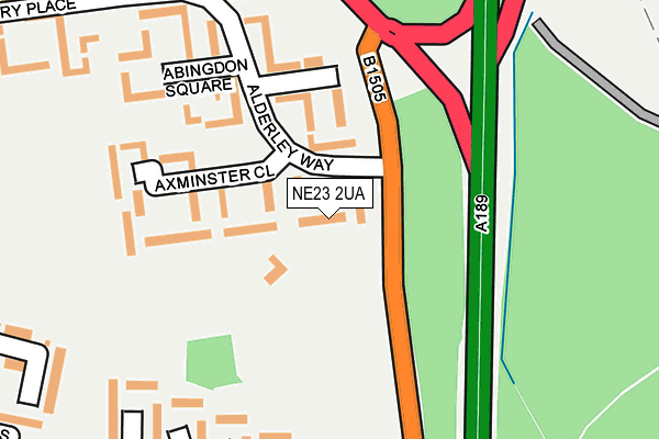 NE23 2UA map - OS OpenMap – Local (Ordnance Survey)
