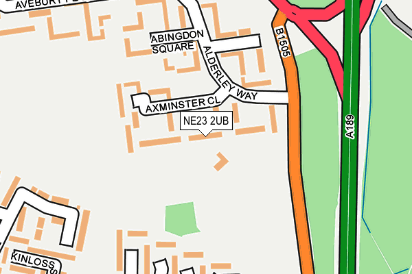 NE23 2UB map - OS OpenMap – Local (Ordnance Survey)