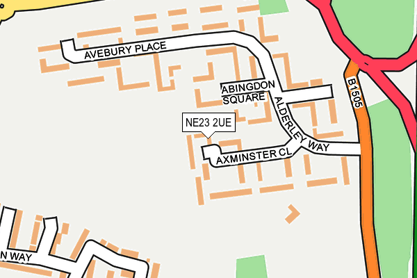 NE23 2UE map - OS OpenMap – Local (Ordnance Survey)