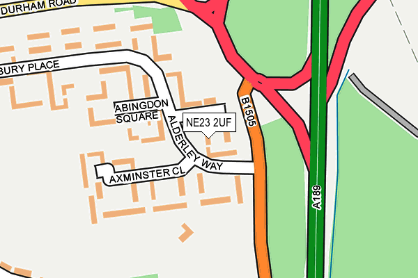 NE23 2UF map - OS OpenMap – Local (Ordnance Survey)