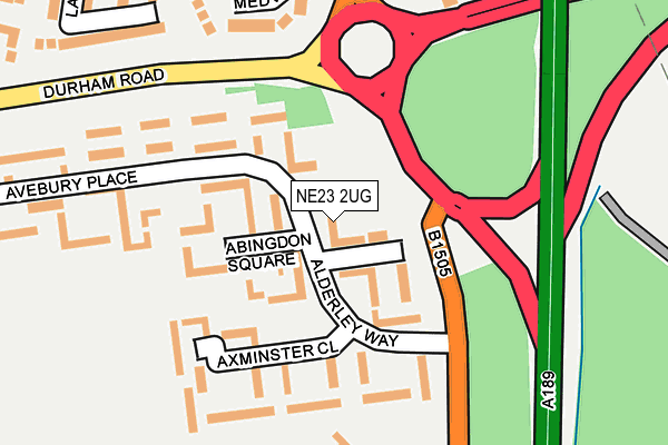 NE23 2UG map - OS OpenMap – Local (Ordnance Survey)