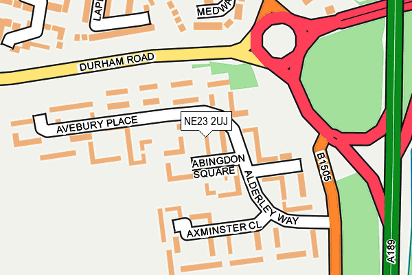 NE23 2UJ map - OS OpenMap – Local (Ordnance Survey)