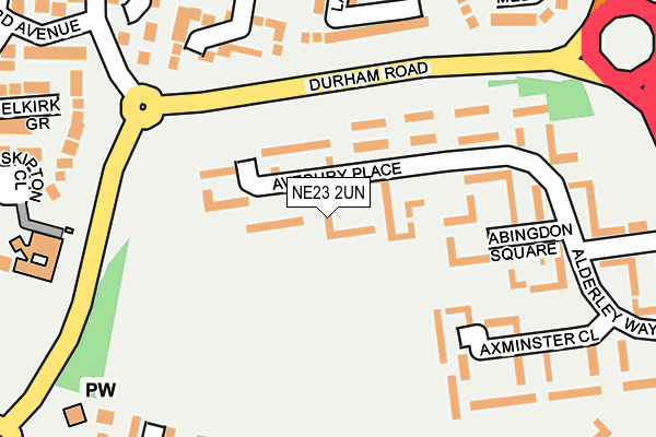 NE23 2UN map - OS OpenMap – Local (Ordnance Survey)