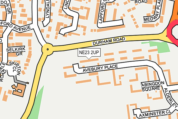 NE23 2UP map - OS OpenMap – Local (Ordnance Survey)