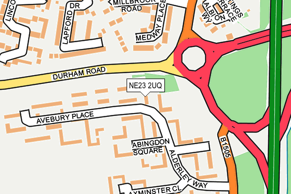 NE23 2UQ map - OS OpenMap – Local (Ordnance Survey)