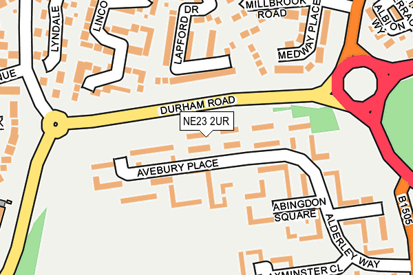 NE23 2UR map - OS OpenMap – Local (Ordnance Survey)