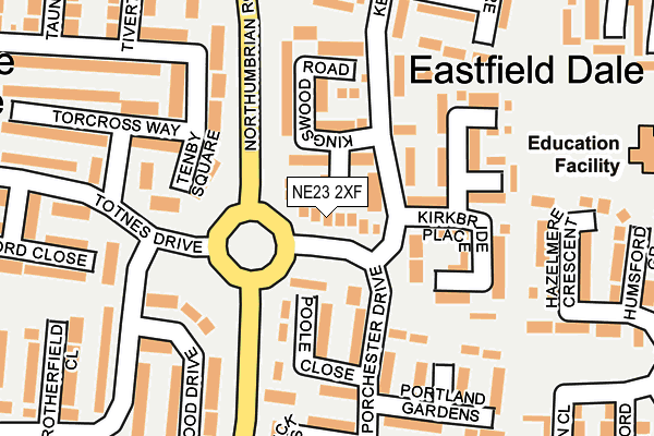NE23 2XF map - OS OpenMap – Local (Ordnance Survey)