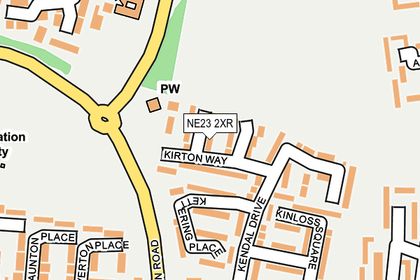 NE23 2XR map - OS OpenMap – Local (Ordnance Survey)