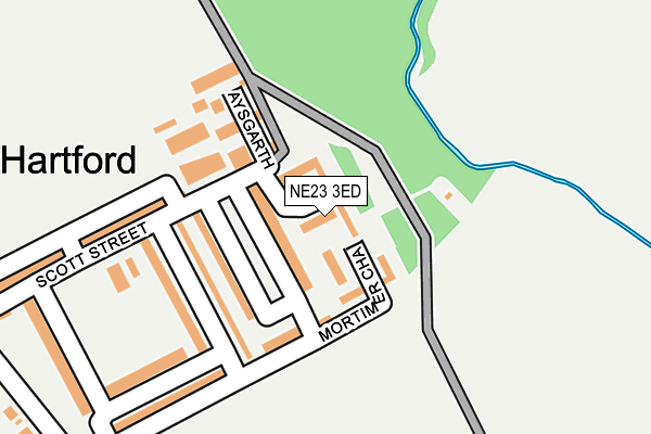 NE23 3ED map - OS OpenMap – Local (Ordnance Survey)