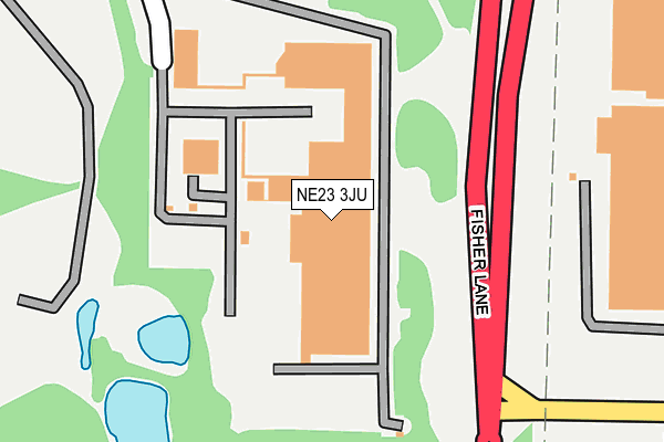 NE23 3JU map - OS OpenMap – Local (Ordnance Survey)